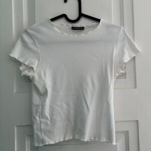 Brandy Melville Cream Short Sleeve Tee